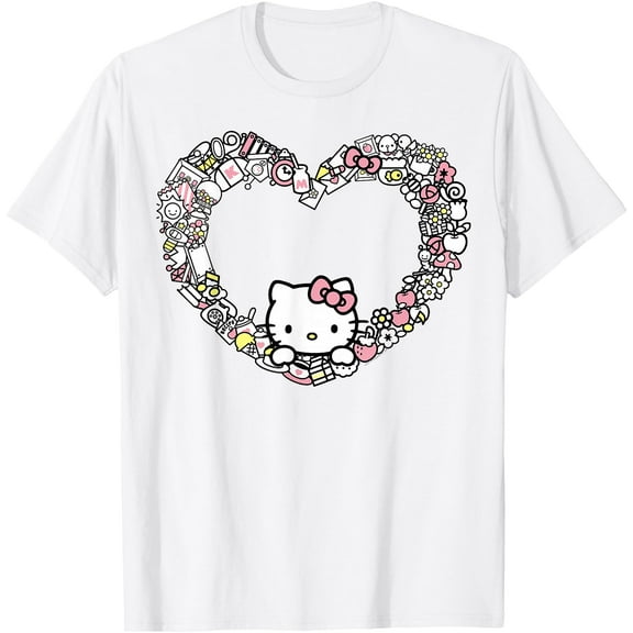 Hello Kitty Heart Favorite Things DTG Print Unisex T-Shirt