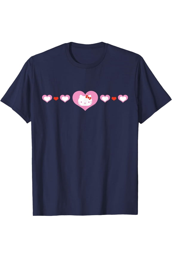 Hello Kitty Hearts DTG Print Unisex T-Shirt