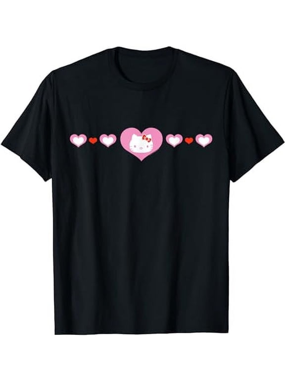 Hello Kitty Hearts T-Shirt, Black Color, Size S