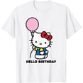 thumbnail image 1 of Hello Kitty Hello Birthday Balloon DTG Print Unisex T-Shirt,White Color,Size L, 1 of 5