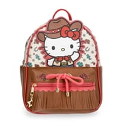 Hello Kitty Women's Cowgirl Faux Leather Mini Backpack, 10.5", Brown