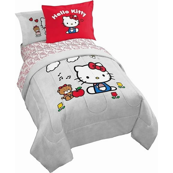 Hello Kitty Hello Friend 7 Piece Full Size Comforter Set with Shams