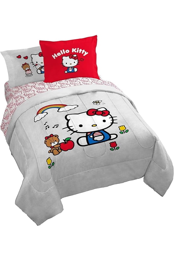 Hello Kitty Hello Friend 7 Piece Queen Size Comforter Set with Shams