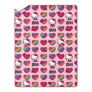 Hello Kitty Hello Hearts Sanrio Kids Silk Touch Throw Blanket with Sherpa Reverse, 46 x 60 inches – Soft Plush Throw Blanket