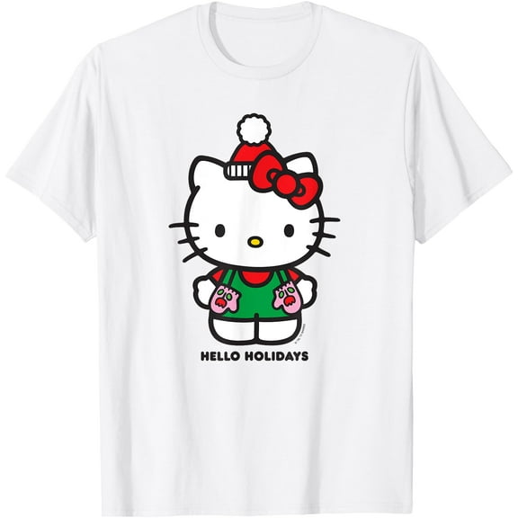 Hello Kitty "Hello Holidays" Christmas DTG Print Unisex T-Shirt