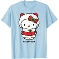 thumbnail image 1 of Hello Kitty "Hello Joy" Holiday T-Shirt For Men Women Cat Lovers, Light Blue Color, Size S, 1 of 2
