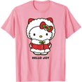 thumbnail image 1 of Hello Kitty "Hello Joy" Holiday T-Shirt For Men Women Cat Lovers, Light Pink Color, Size 3XL, 1 of 2