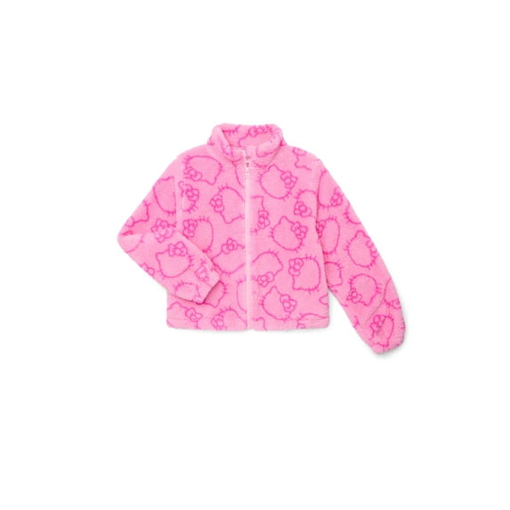Hello Kitty Girls Plush Fleece Zip-up Jacket, Sizes 4-18