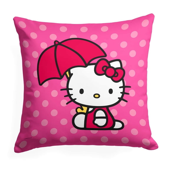 Hello Kitty Hello Umbrella Kids Printed Throw Pillow, 18 x 18 inches