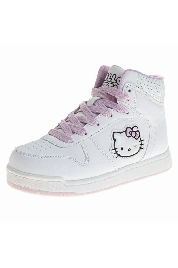 Hello Kitty High, Top Sneaker (Little Kids Sizes), White Pink, Size: 2