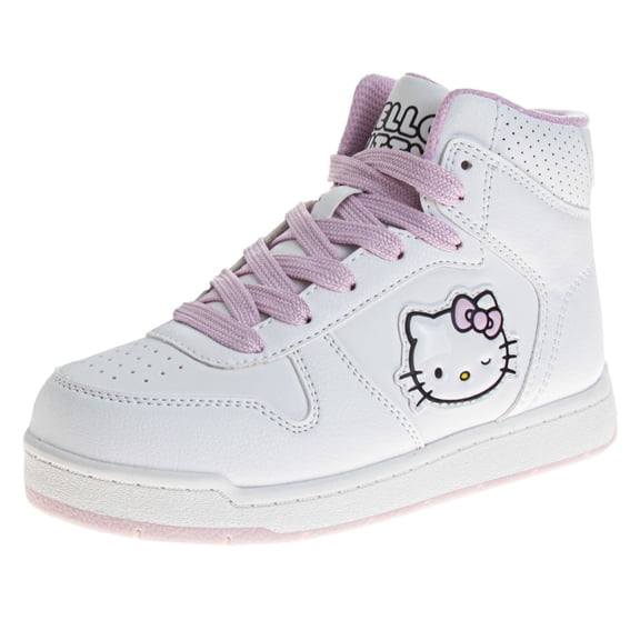 Hello Kitty High, Top Sneaker (Little Kids Sizes), White Pink, Size: 2