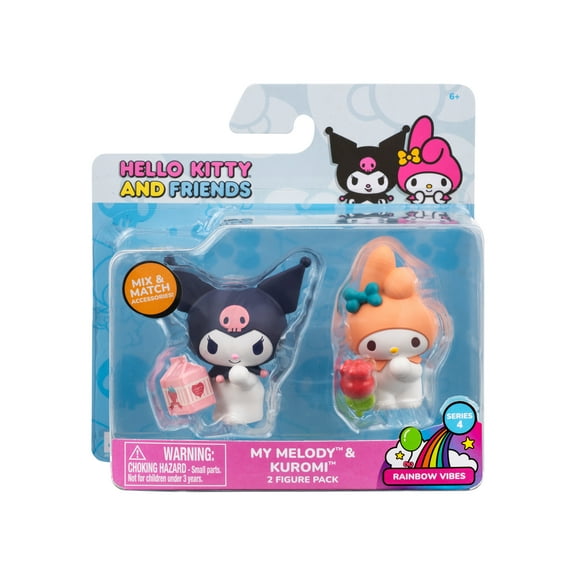 Hello Kitty and Friends - 2 inch 2 Figure Pack - Rainbow Vibes - Kuromi Milk Carton, My Melody Tulip
