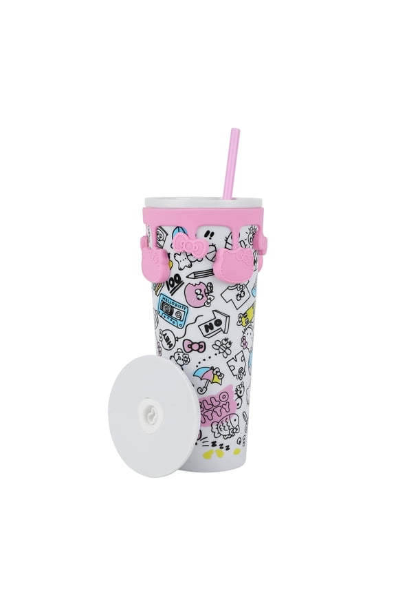 Hello Kitty Hobbies All-Over Print White 26 Oz Spill-Resistant Tumbler