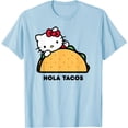 thumbnail image 1 of Hello Kitty Hola Tacos DTG Print Unisex T-Shirt,Light Blue Color,Size 4XL, 1 of 5