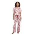 thumbnail image 1 of Hello Kitty Holiday All-Over Print Women's Button-Down Shirt And Pants Traditional 2-Piece Pajama Set-Medium, 1 of 7