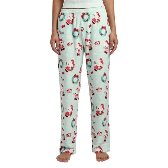 Hello Kitty Holiday All-Over Print Women's Wide Leg Sleep Pajama Pants-Small