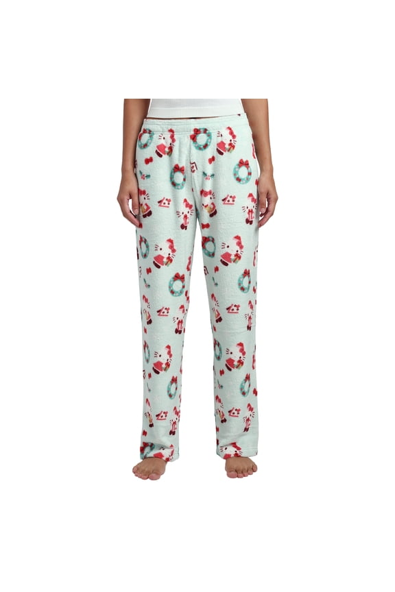 Hello Kitty Holiday All-Over Print Women's Wide Leg Sleep Pajama Pants-XXL