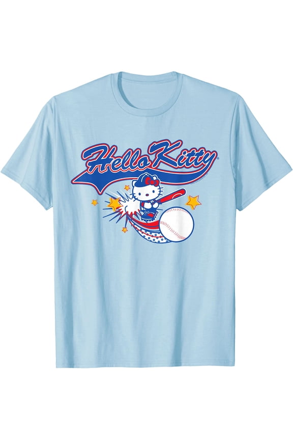 Hello Kitty Home Run Baseball Softball DTG Print Unisex T-Shirt