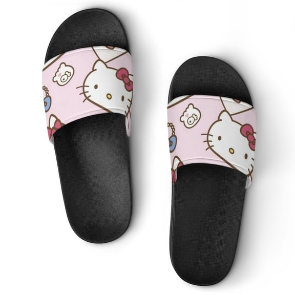 Hello Kitty Home Slippers Non Slip Bathroom Open Toe Shoes Lightweight Slide Slippers Sandals 37(235mm)