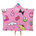 thumbnail image 1 of Hello Kitty Hooded Blanket Poncho, Wearable Hooded Blanket Cozy Soft Warm Plush Fleece Blanket for Adult Women Men 40x50, 1 of 6