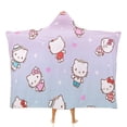 thumbnail image 1 of Hello Kitty Hooded Blanket Poncho, Wearable Hooded Blanket Cozy Soft Warm Plush Fleece Blanket for Adult Women Men 40x50, 1 of 6