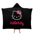 thumbnail image 1 of Hello Kitty Hooded Blanket Poncho, Wearable Hooded Blanket Cozy Soft Warm Plush Fleece Blanket for Adult Women Men 50x60, 1 of 6