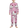 thumbnail image 1 of Hello Kitty Hooded Union Suit Pajama Soft Comfy PJs Sleepwear, 1 of 7