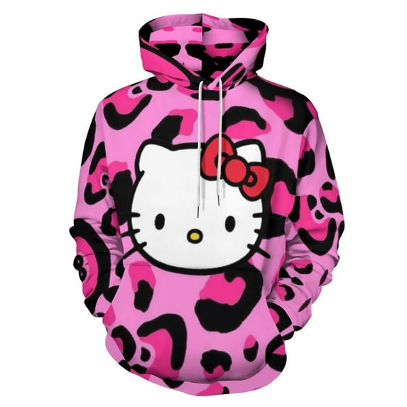 Hello Kitty Hoodie 3D Print Pullover Hooded Long Sleeve Sweatshirts Tops Blouse with Pocket for Mens Womens