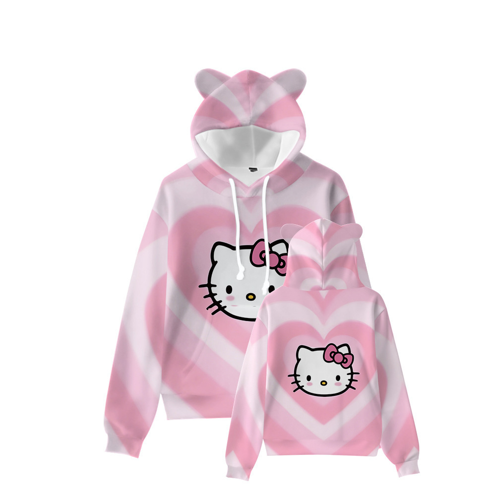 Hello Kitty Hoodie Cartoon Cat Hoodie, 3d Printed Fashion Pullover