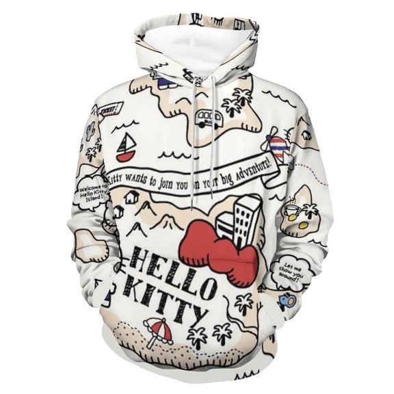 Hello Kitty Hoodie Casual Coat for Men Women Hooded Sweatshirt Soft Lightweight Sweater Tops S