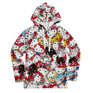 Hello Kitty Hoodie for Kids Teens L Pullover Sweatshirt Hello Kitty Merch for Boys Girls