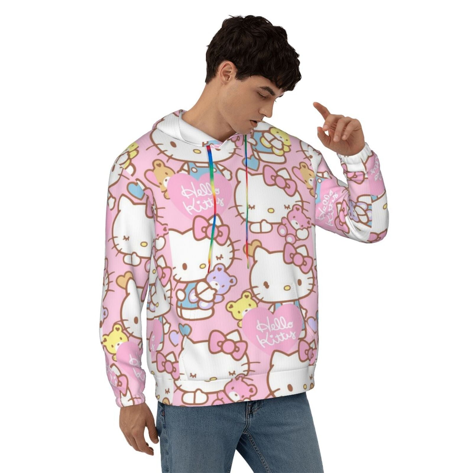 Hello Kitty Hoodies Novelty 3d Funny Printed Graphic Pullover Hoodie Sweatshirts With Pockets ...