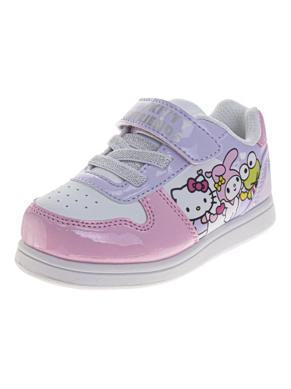 Hook And Loop Girls Hello Kitty And Friends Sneakers. (Toddler Little Kids), Pink Purple, Size: 6