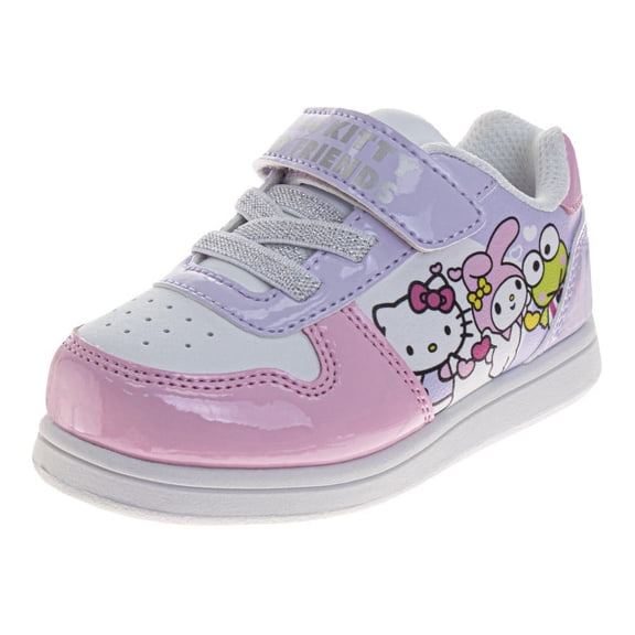 Hello Kitty Hook And Loop Girls Hello Kitty And Friends Sneakers. (Toddler Little Kids), Pink Purple, Size: 7
