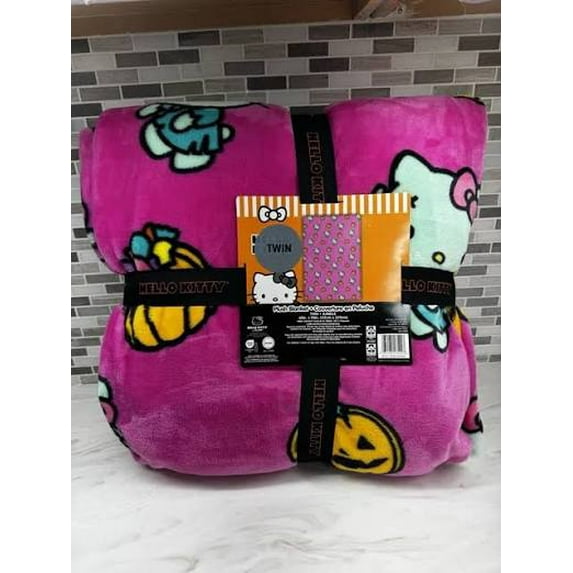 Hello Kitty Hot Pink Frankenstein Twin Blanket