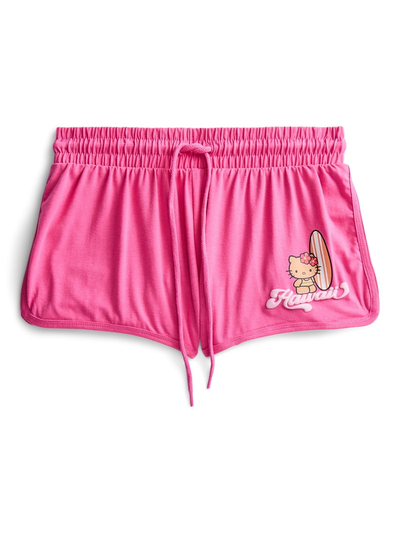 Hello Kitty Women's Hot Pink Hawaii Shorts, Sizes XXS-XXL
