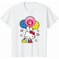 thumbnail image 1 of Hello Kitty I'm 4 Birthday Youth T-Shirt, 4th BD Gift For Boys Girls Kids Toddler, White Color, Size XS, 1 of 2