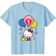 thumbnail image 1 of Hello Kitty I'm 5 Birthday Youth T-Shirt, Cute BD 5th Gift For Boys Girls Kids Toddler, Light Blue Color, Size L, 1 of 2