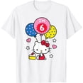 thumbnail image 1 of Hello Kitty I'm 6 Birthday T-Shirt Cute 6th BD Gift For Men Women, White Color, Size 3XL, 1 of 2