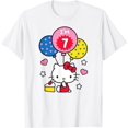 thumbnail image 1 of Hello Kitty I'm 7 Birthday T-Shirt, 7th BD Gift For Boys Girls Kids, White Color, Size S, 1 of 3