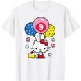 thumbnail image 1 of Hello Kitty I'm 9 Birthday T-Shirt, 9th BD Gift For Boys Girls, White Color, Size 5XL, 1 of 2
