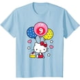 thumbnail image 1 of Hello Kitty I'm 9 Birthday Youth T-Shirt, 9th BD Gift For Boys Girls Kids Toddler, Light Blue Color, Size XS, 1 of 2
