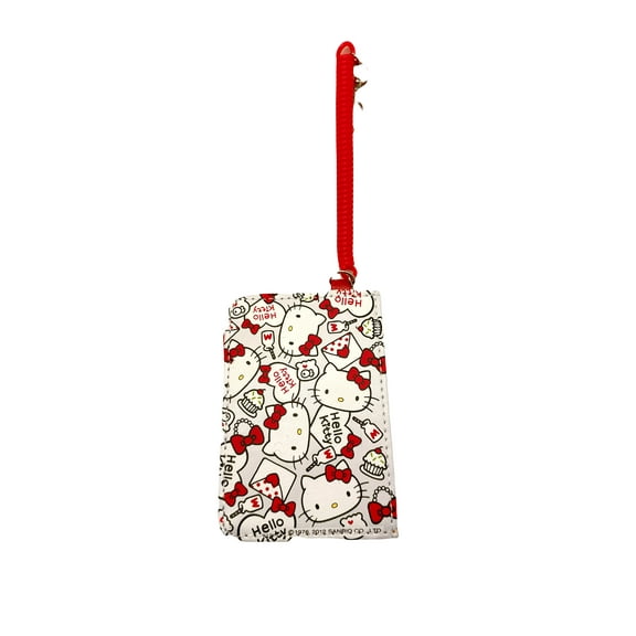 Hello Kitty ID Holder - Kitty Red Colored ID Holder With Spiral Cord Clip