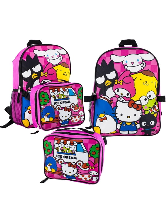 & Ice Cream 16 inches Backpack With Matching Lunch Bag Set- 99141