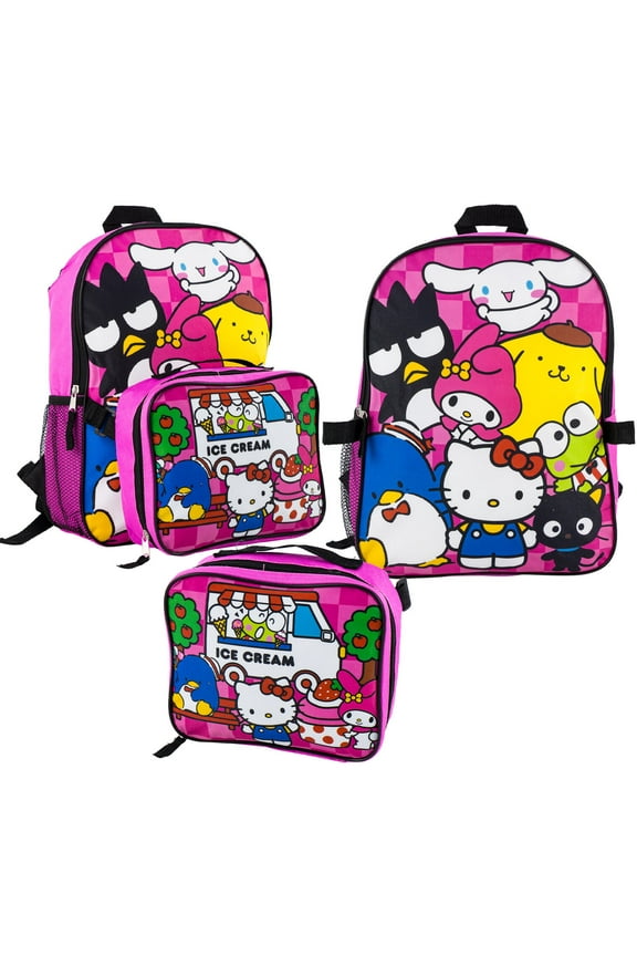 & Ice Cream 16 inches Backpack With Matching Lunch Bag Set- 99141