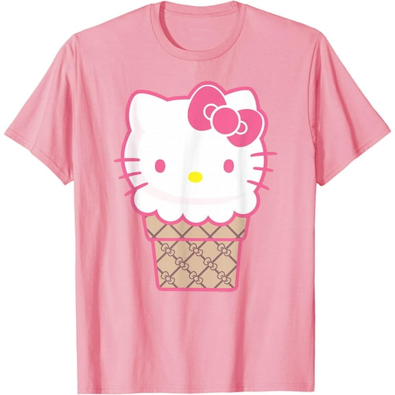 Hello Kitty Ice Cream Cone DTG Print Unisex T-Shirt,Light Pink Color,Size 5-6T