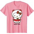 thumbnail image 1 of Hello Kitty In The Ice Cream Cone Youth T-Shirt Cute Tee For Boys Girls Kids Toddler, Light Pink Color, Size XL, 1 of 2