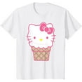 thumbnail image 1 of Hello Kitty In The Ice Cream Cone Youth T-Shirt Cute Tee For Boys Girls Kids Toddler, White Color, Size XL, 1 of 2