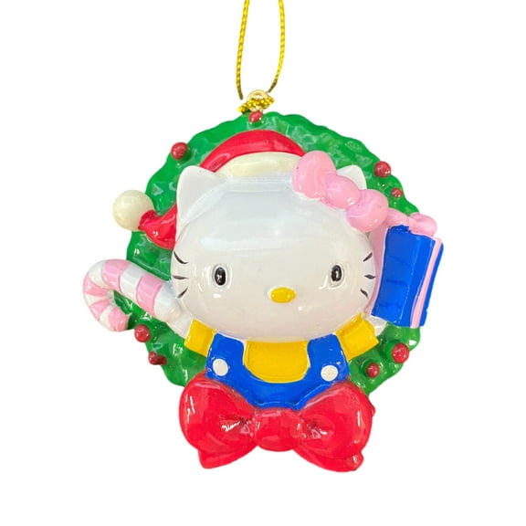 Hello Kitty In Wreath #41 Holiday Christmas Tree Ornament