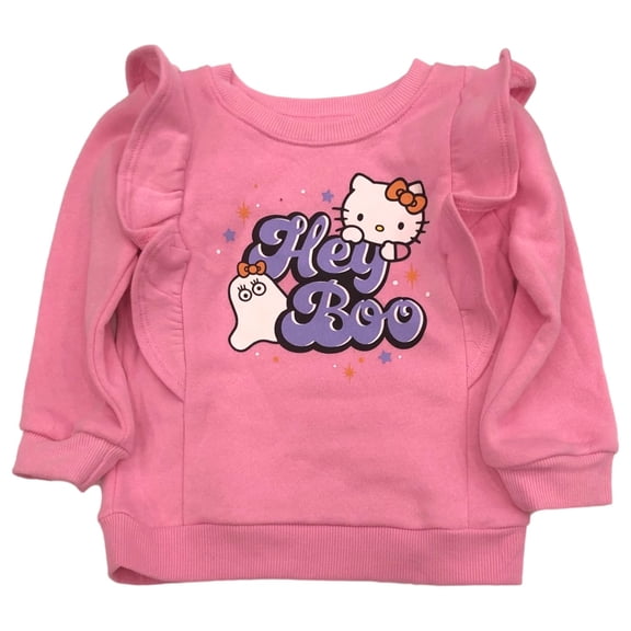 Hello Kitty Infant & Toddler Pink Hey Boo Ghost Halloween Sweatshirt Top 4T